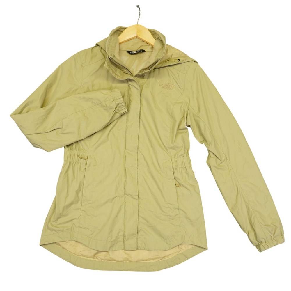 The North Face DryVent Jacket Womens S Tan Ripstop Hooded Rain Coat Waterproof